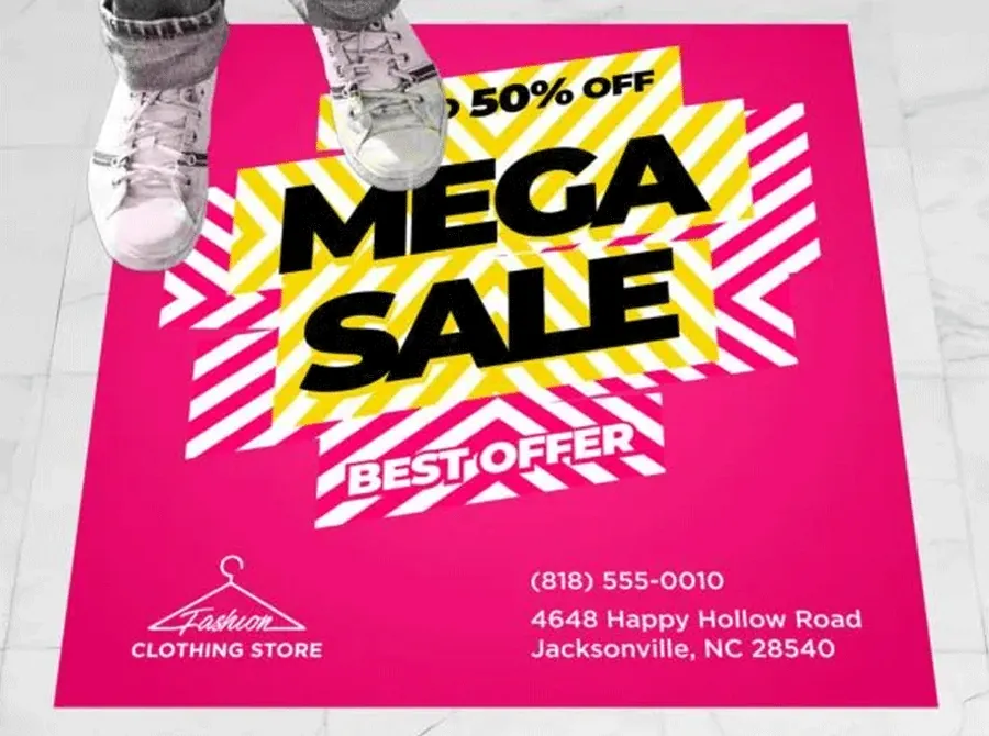 Pink sale floor graphic